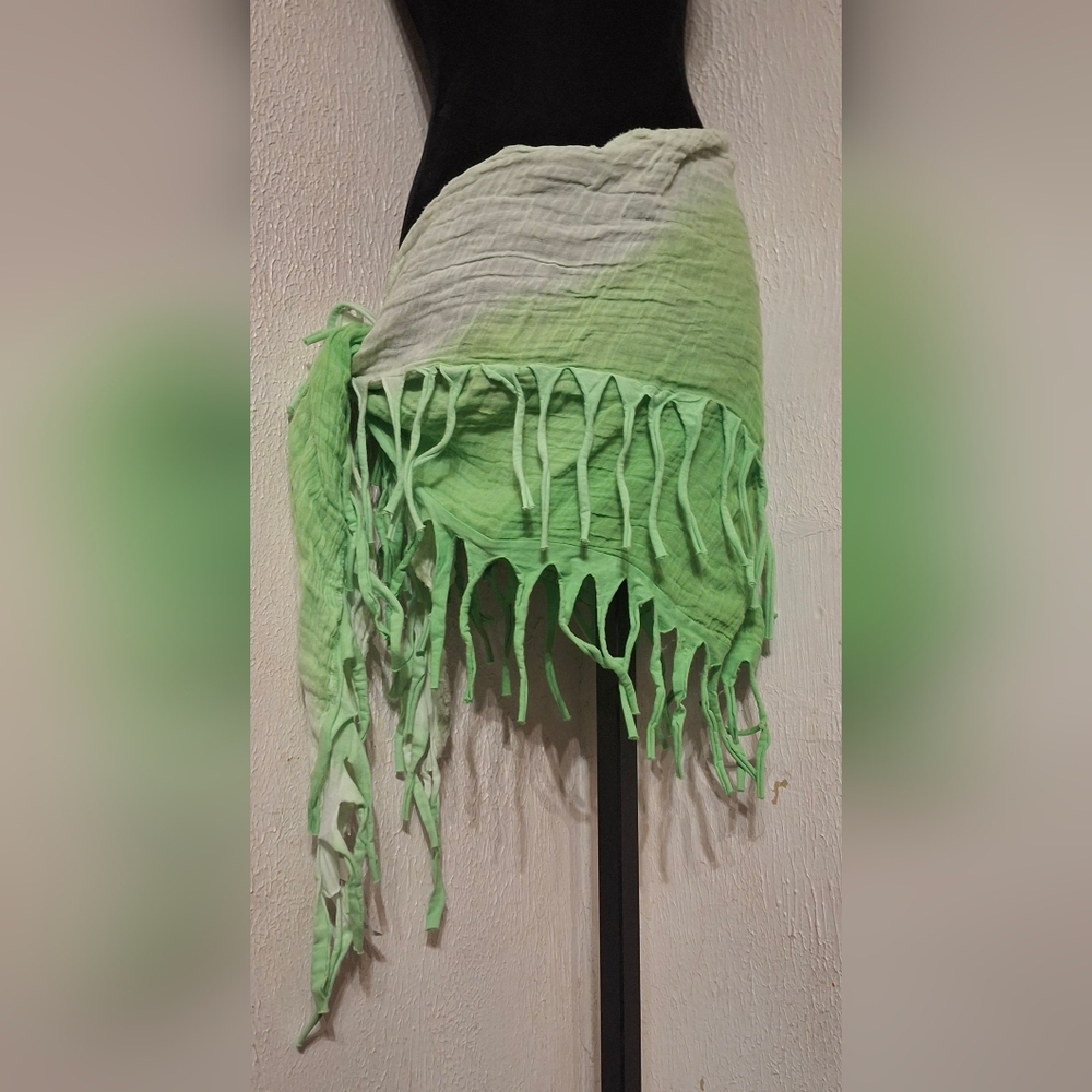 Hot Topic Neon Green Fringe Scarf Swim Suit Cover-up